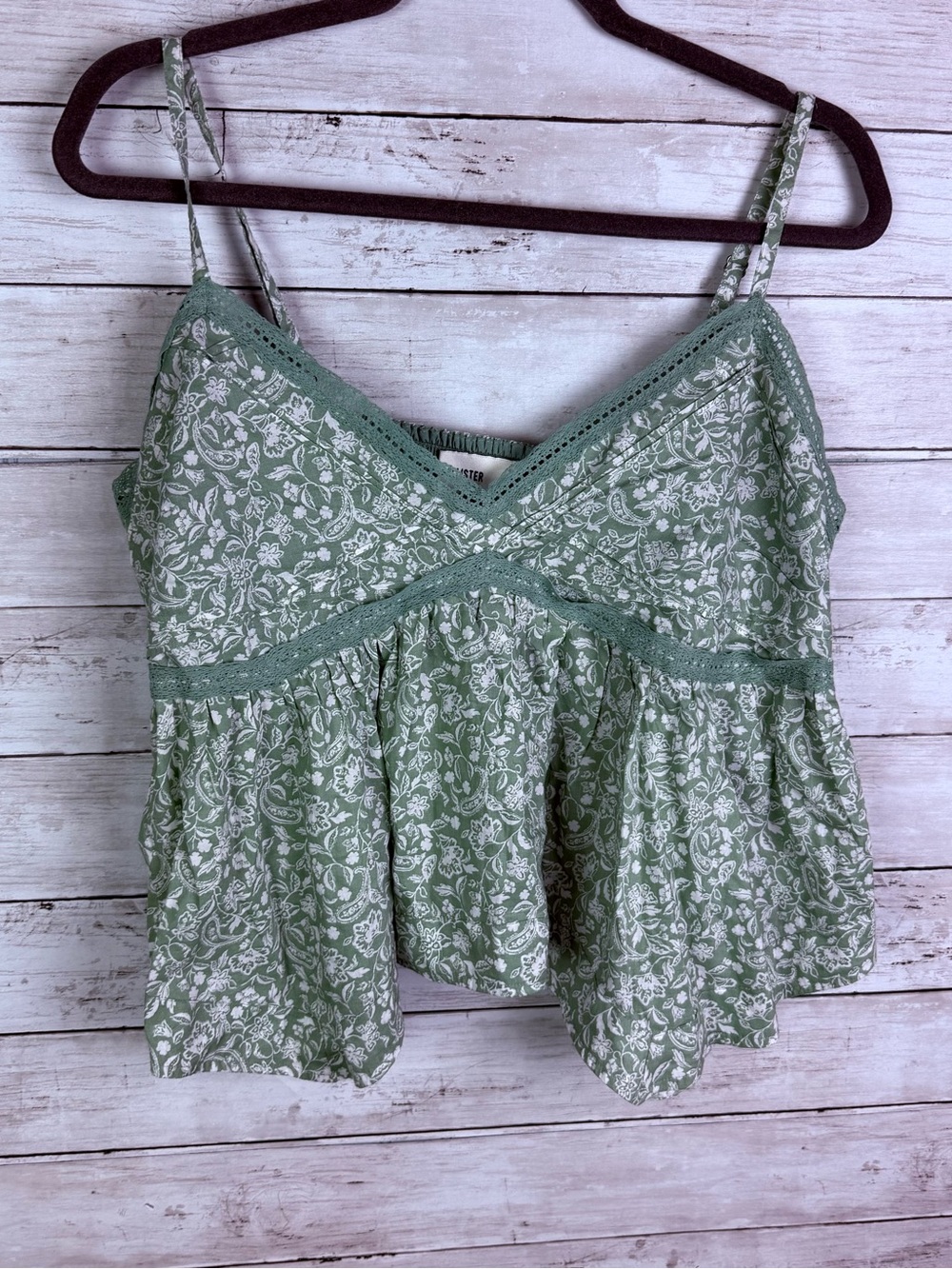 Hollister Easy Lace Trim Babydoll Top Size XL